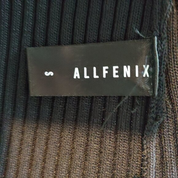 Allfenix Black Ribbed Low V-Neck Bodycon Goth Maxi Dress Small - Picture 9 of 10